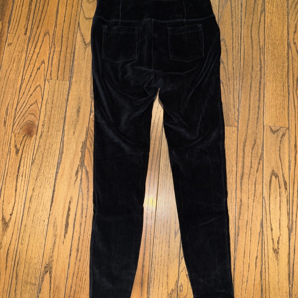 Athleta Metro Mid Rise Velour Cord‎ Large Black Stash Pocket Legging 28" - Picture 4 of 5
